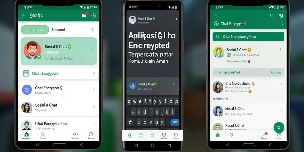 Tampilan antarmuka aplikasi 9399 dengan fitur Chat Encrypted yang mutakhir.