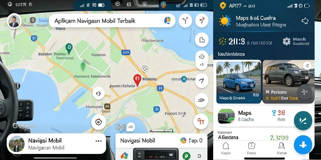 Antarmuka pengguna <strong>API77</strong> yang sederhana dan intuitif untuk navigasi mobil.