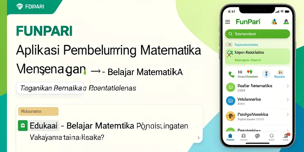 Tampilan antarmuka interaktif aplikasi FUNPARI untuk belajar matematika.