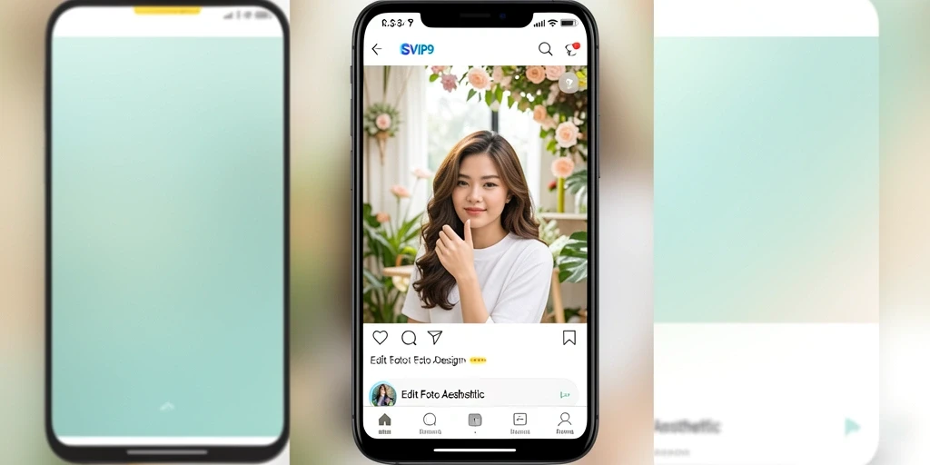 Tampilan antarmuka SVIP9 dengan fitur Edit Foto Aesthetic yang menarik.