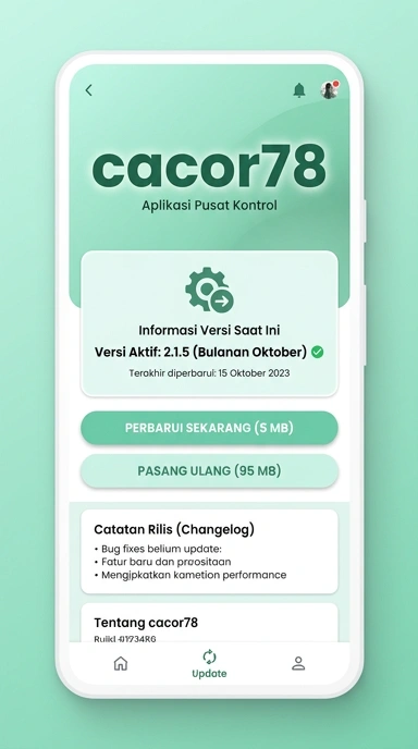 Tampilan riwayat versi cacor78
